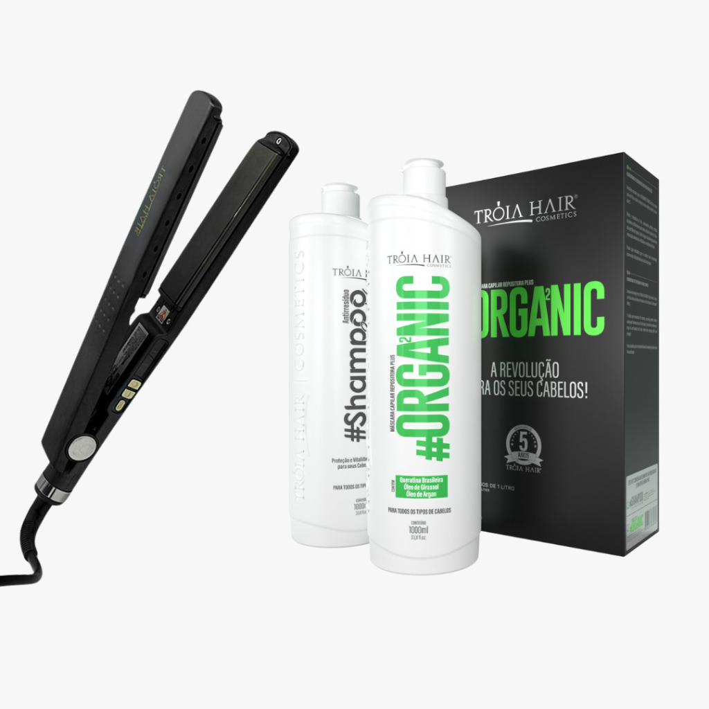 Chapinha Bivolt De Titânio + Progressiva Organic Tróia Hair