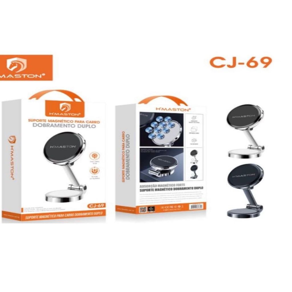 Suporte Veicular Magnético Para Celular Carro Dobramento Duplo HMaston CJ-69 em Oferta na Shopee