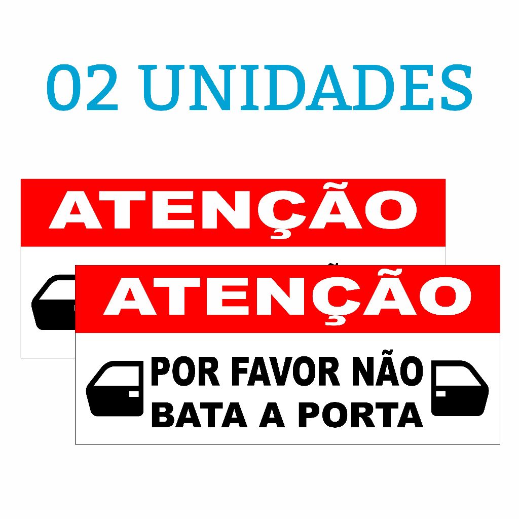 Kit 2 Adesivos Por Favor Não Bater A Porta em Oferta na Shopee