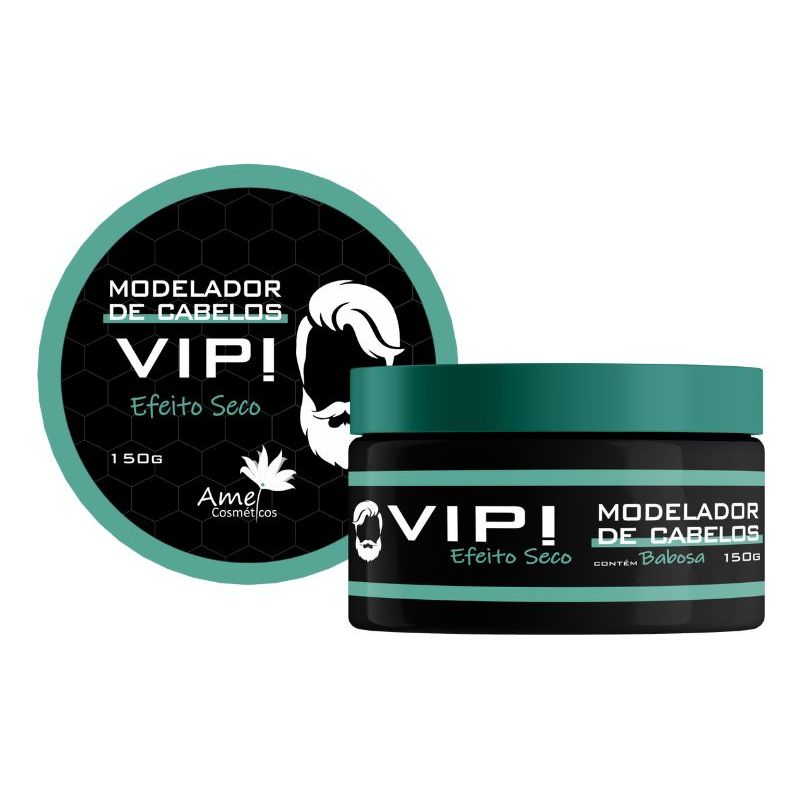 Pomada Modelador de Cabelos Vip Efeito Seco com babosa Amei Cosméticos 150g