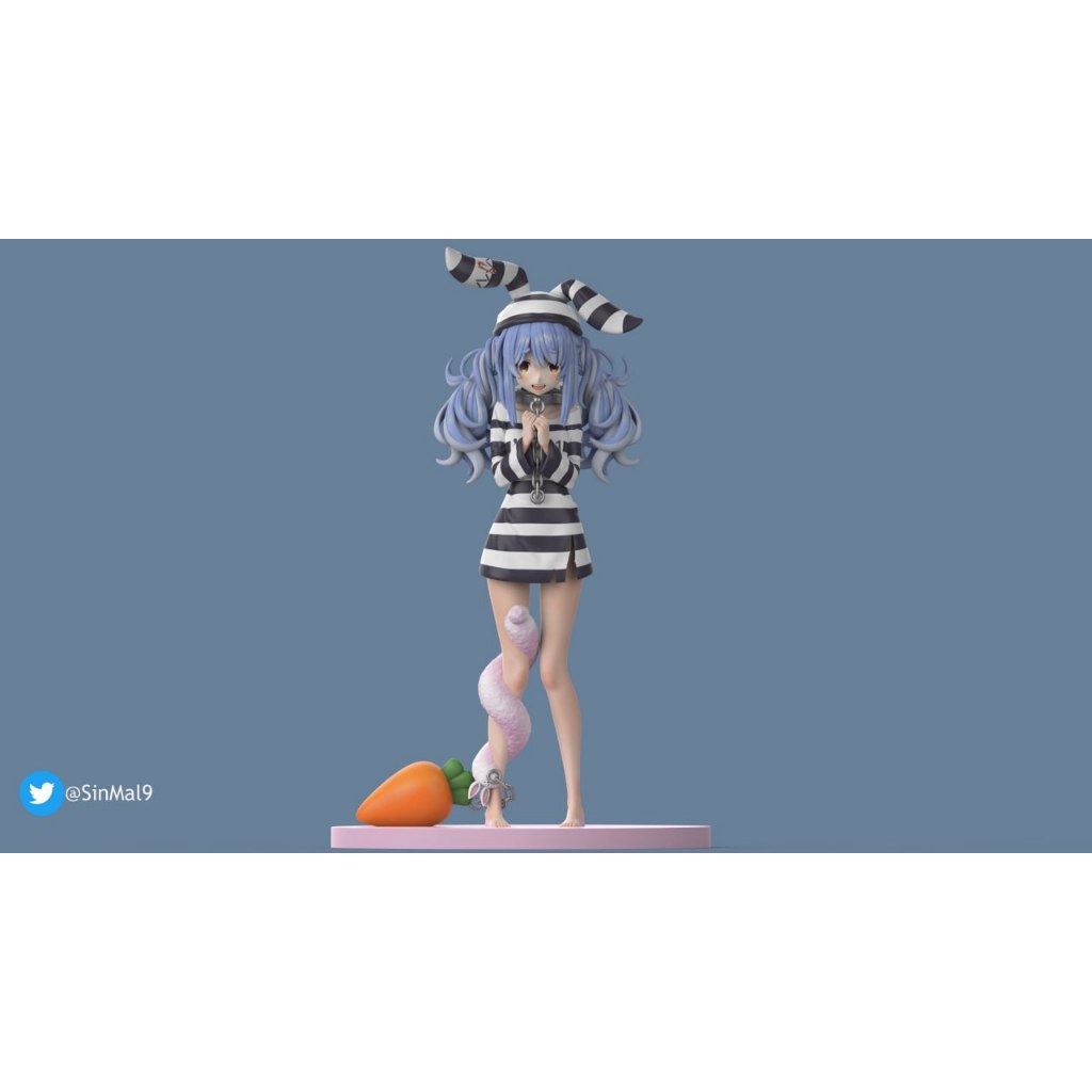Action Figure Usada Pekora Jail 23cm - Hololive Handmade Figure 1/7 Scale - Original Boneca Anime Figure Statue GK Handmade