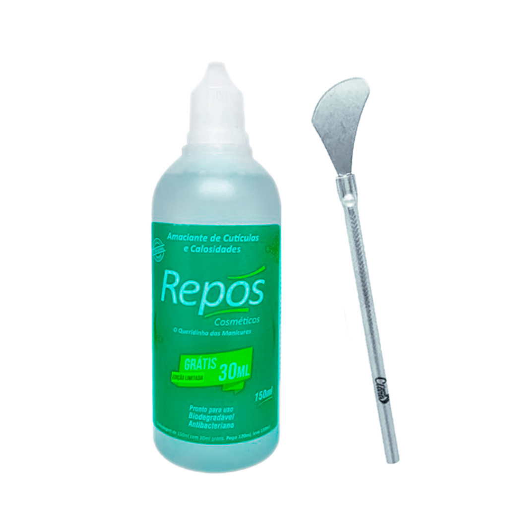 Amaciante de Cutículas e Calosidades 150ml Repos + Espátula Ref 222
