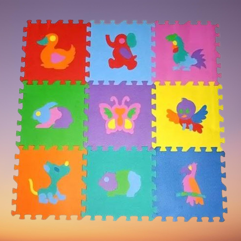 Tapete Animais 9 peças em e.v.a. em Oferta na Shopee