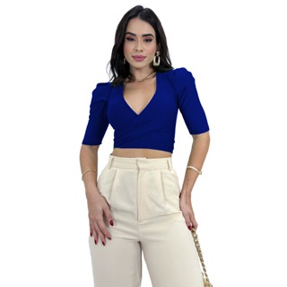 Cropped Blusinha Multiformas Multiuso Manga Curta Bufante Princesa