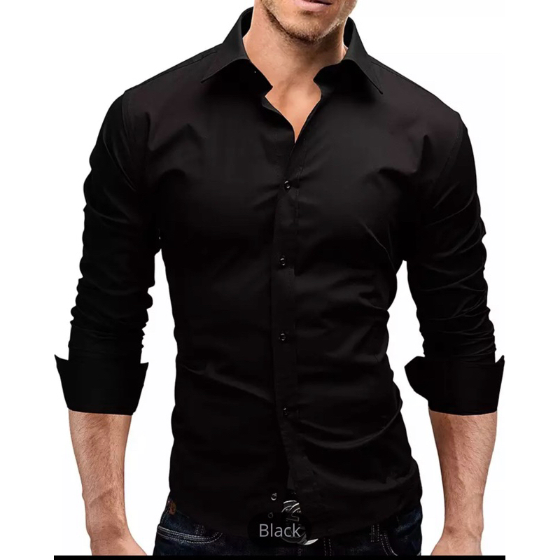 Camisa Social Slim Fit Preta luxo