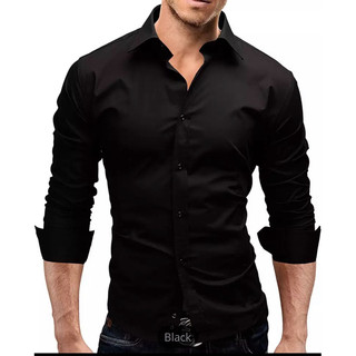 Camisa Social Slim Fit Preta luxo