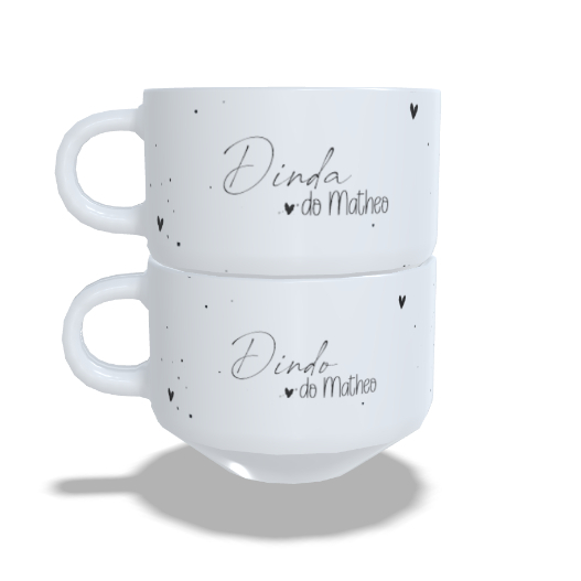 Conjunto Xícaras Dindo E Dinda Batismo Personalizada C Nome