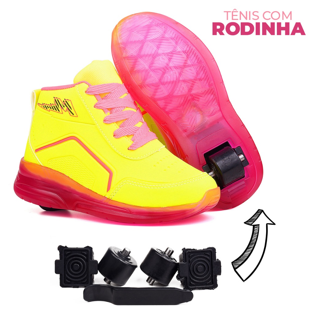 Tênis Bota Infantil Mini-pé Com Rodinha Led MP2335