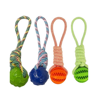 Brinquedo Mordedor Corda Cachorro, Bola ou Petisqueira, Resistente, Para Pet, Cores Sortid...