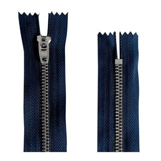 50 PECAS ZÍPER METAL NIQUELADO MÉDIO - FIXO - Nº3 - YAA - AZUL MARINHO -BRANCO-PRETO - 15CM em Oferta na Shopee