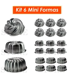 Kit 6 Forma Mini Bolo Vulcao Decorada 9x4 Gomada