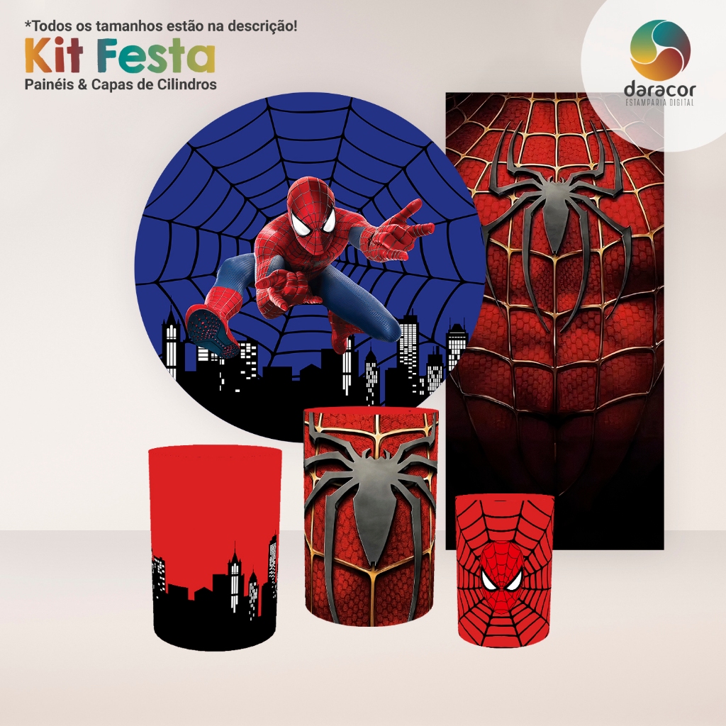 Homem Aranha com Painel Redondo e Retangular
