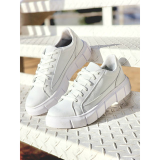 Tênis Sapatênis Plataforma Masculino Clássico Branco E Preto Para Um Look Moderno E Estiloso