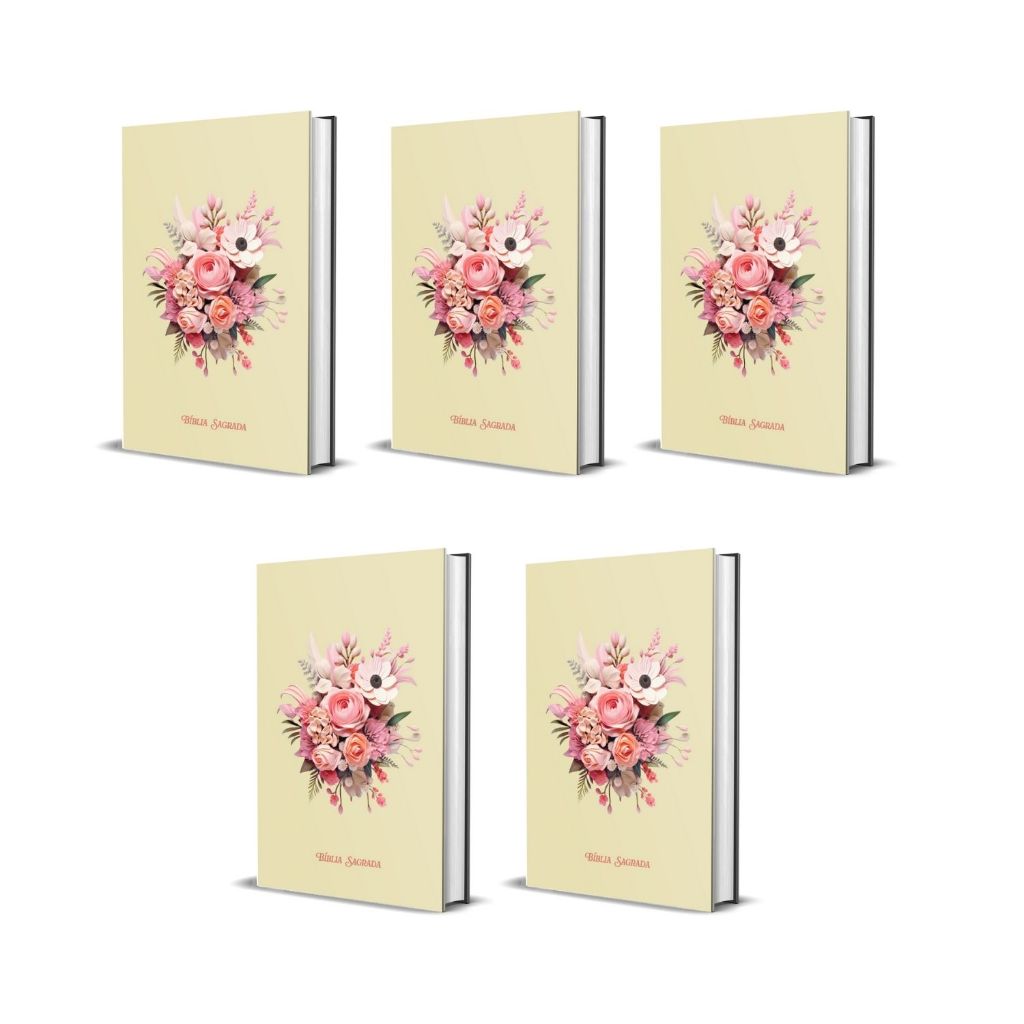 Kit Bíblia Sagrada | ACF | Flores | Capa Dura | 5 Unidades em Oferta na Shopee