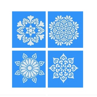 Stencil Mandalas Kit 4 moldes vazados 15 cm cada Ref.01 em Oferta na Shopee