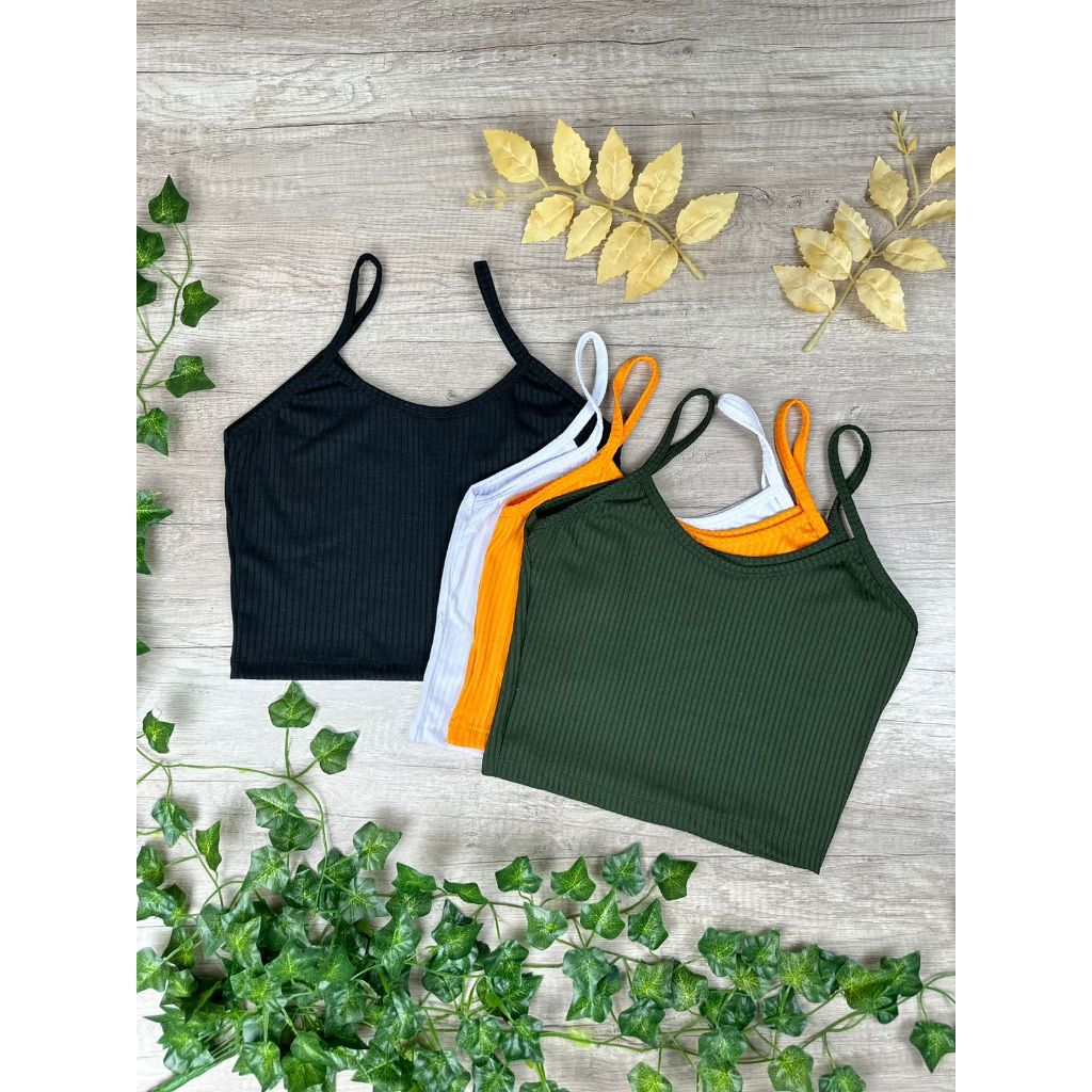 Kit 4 Blusinha Cropped Top Alcinha Básica Feminina Canelado - Fitness, Caminhada, Academia, Dia a Dia - Blogueira