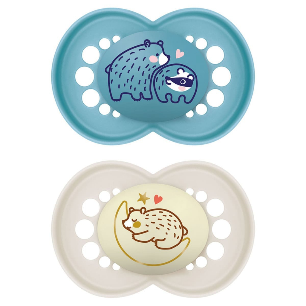 2 Chupetas Day&night MAM Azul 16m+ Menino + Estojo em Oferta na Shopee