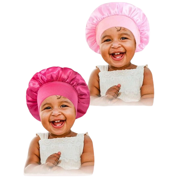 Touca de cetim  criança 2 peças Touca de cabelo cacheado Infantil Meninas, Meninos, Cacheadas, lisos em Oferta na Shopee