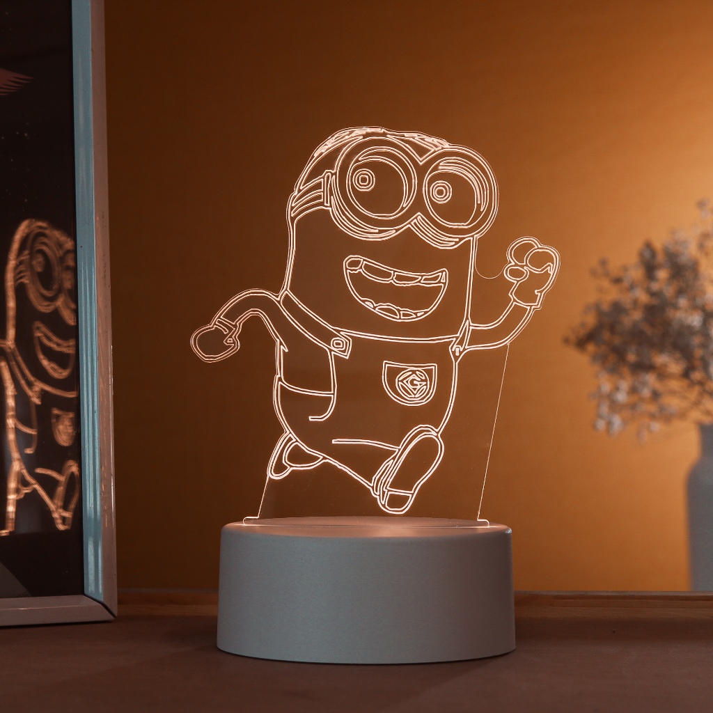 Luminária LED 3D de Mesa / Luz Noturna Presente Criativo / Decoração - minions, minion, meu malvado favorito