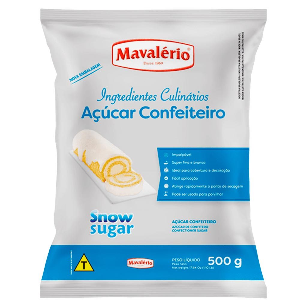 Açúcar de Confeiteiro Snow Sugar 500g - Mavalério