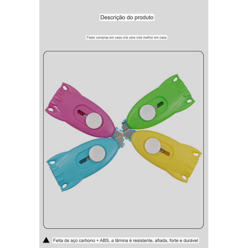 Novo bonito dos desenhos animados mini faca de papelaria faca expressa desembalagem desembalagem envelopes escritório faca de papel chaveiro