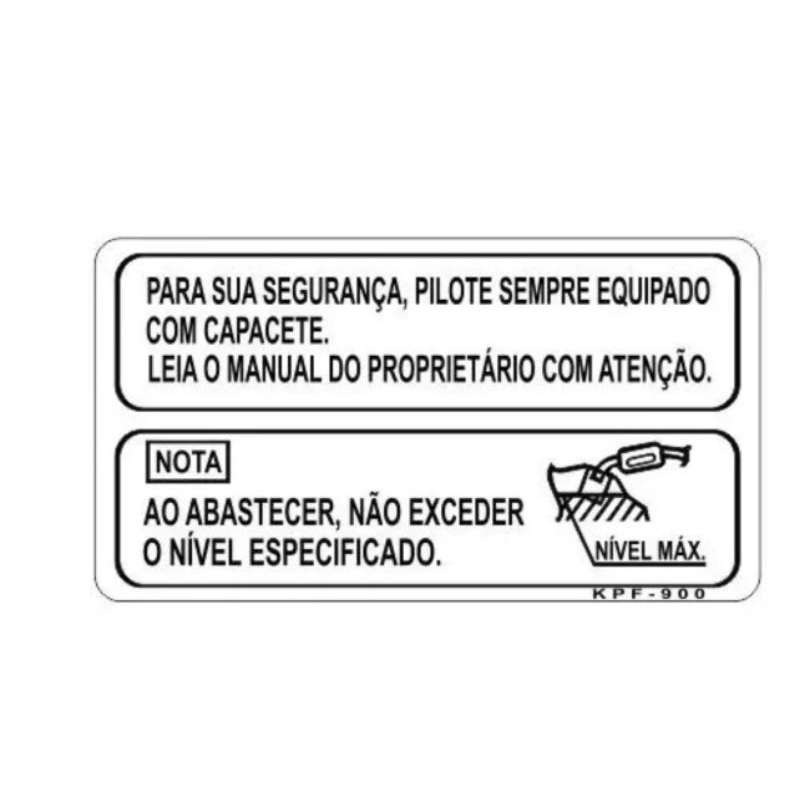 1 Adesivo de Advertência Tanque Combustivel Precaução Titan 125 150 160 Cb300 Xre300 Twister Cg Titan Start