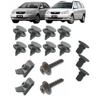 Kit 15 Pçs Presilha Parabarro Dianteiro Corolla Fielder 2002 A 2008