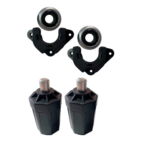 2 Mancal Rolamento + 2 Ponteira Para Tubo 40mm + Polia 180mm