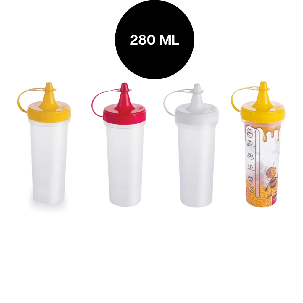 Bisnaga Plasutil 280ml Para Mostarda Katchup Maiones e Mel e Caldas Ideal Para Lanches