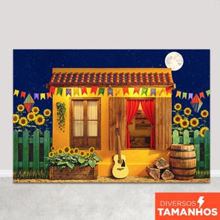Fundo Fotográfico Festa Junina Casinha Amarela Em Tecido FJN-173 em Oferta na Shopee