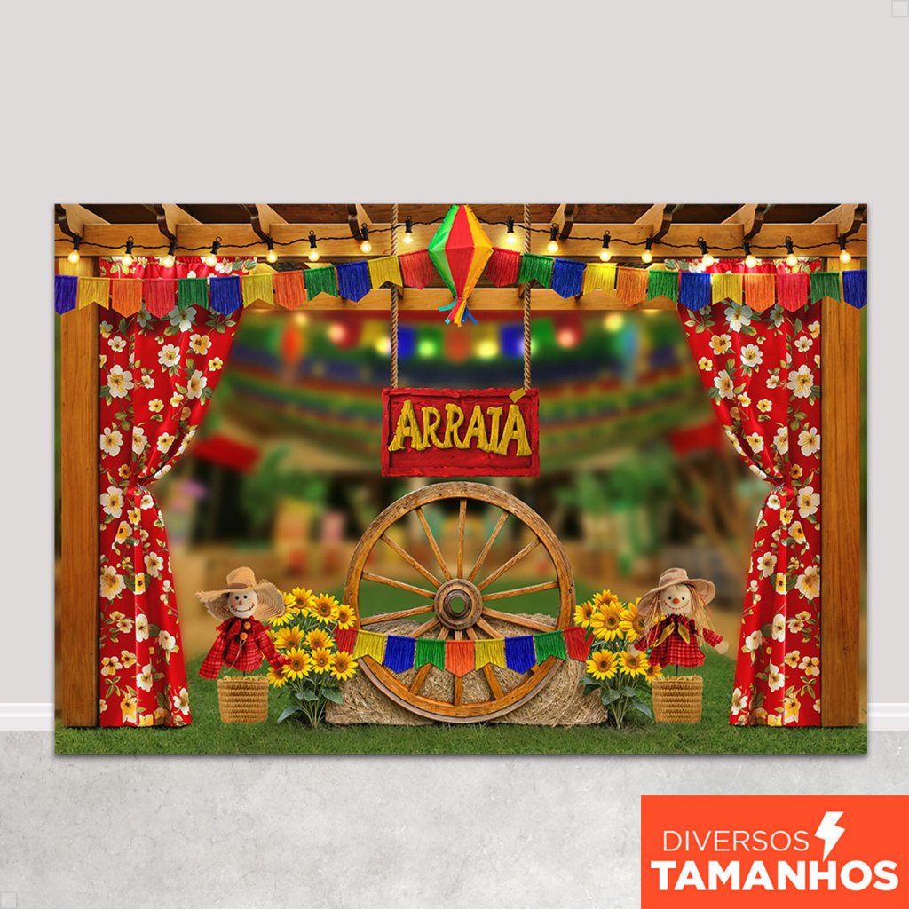 Fundo Fotográfico Festa Junina Arraiá Em Tecido FJN-175 em Oferta na Shopee