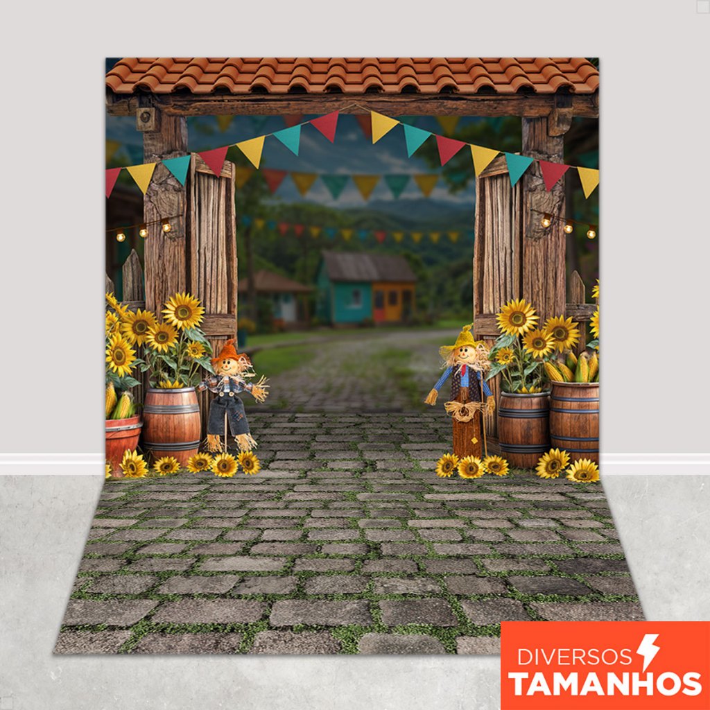 Fundo Fotográfico Festa Junina Fachada Em Tecido FJN-174 em Oferta na Shopee