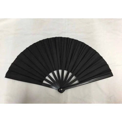 Leque Grande Tai Chi Chuan Dança Kung Fu Liso PRETO