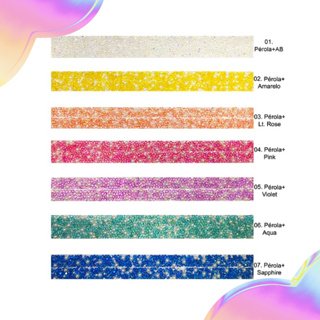 Tira Dupla de Manta Strass Com Pérola 2X40 Perfeita P/ Customização De Chinelos E Sandálias em Oferta na Shopee