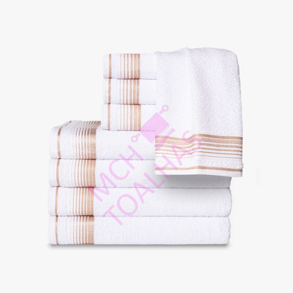 Jogo de Toalhas 8 peças 4 Banho e 4 Rosto 100% Algodão – Berlim