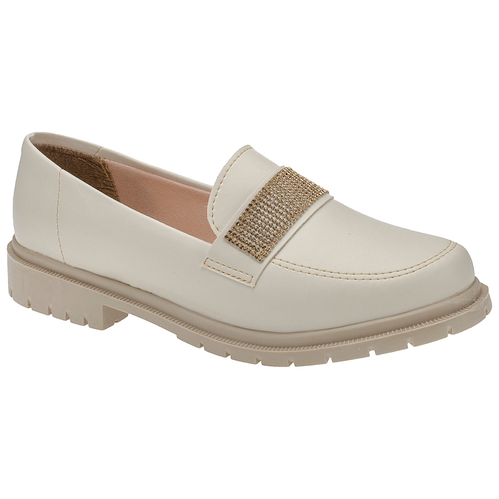 Mocassim Feminino Sapatilha Oxford Tratorado Estilo Loafer Elegante Confortável Leve Moda Inverno