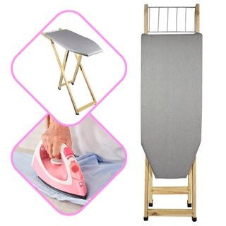 Conforto ao passar roupas: tábua com tecidos térmico ou tradicional, 2 alturas e madeira sustentável em Oferta na Shopee