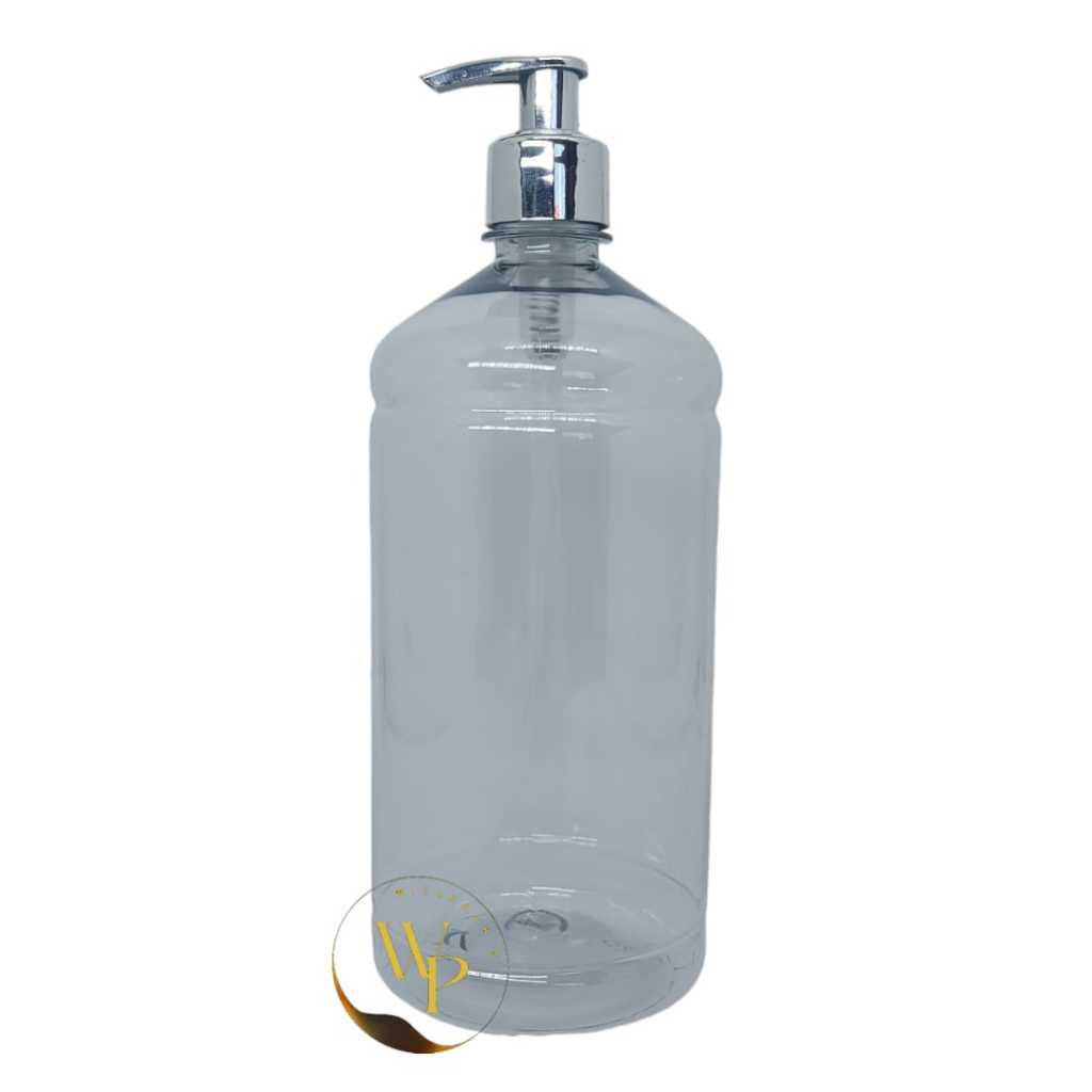 Frascos De Plástico Transparentes De 1 Litro Com Válvula Pump Metalizada