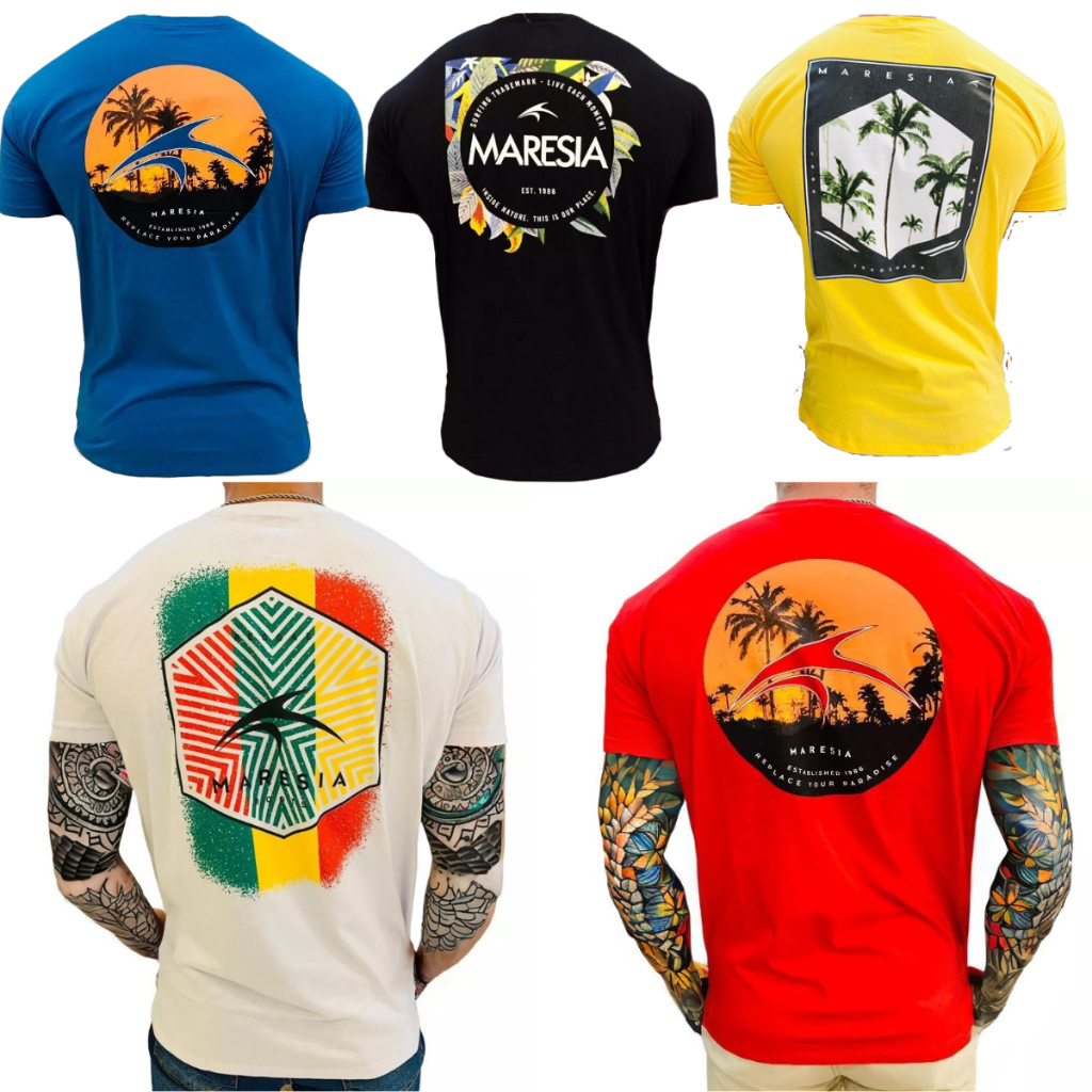kit 5 camiseta masculina maresia surf lançamento 2024 - estampas sortidas em Oferta na Shopee