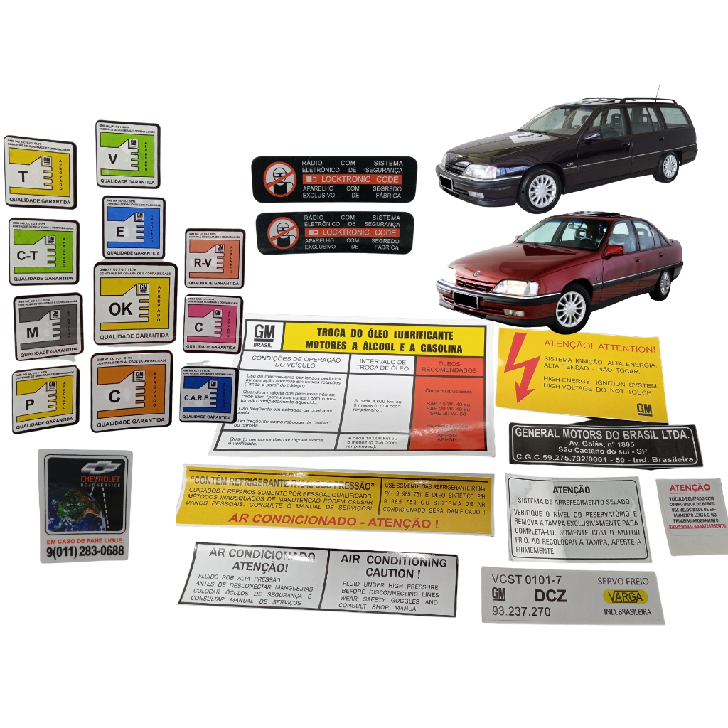Kit c/ 22 Selos e Adesivos Omega E Suprema - Gls / Cd (2.2, 3.0, 4.1) - KIT Completo p/ Restauração Padrão de Época.