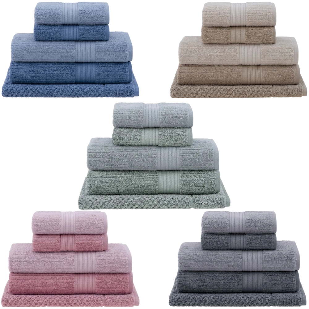 Jogo de Toalhas de Banho Buddemeyer Canelado Fio Penteado 5 Peças