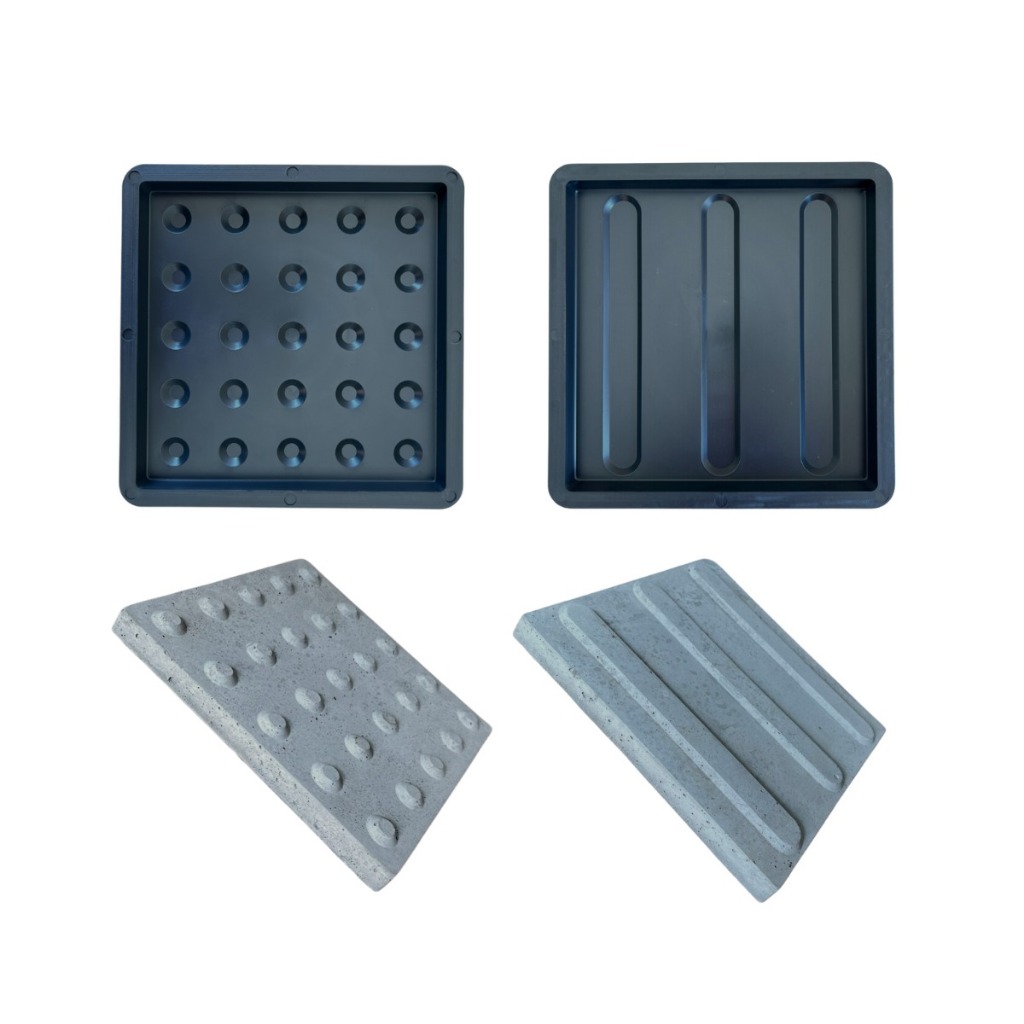 KIt 2 Formas Plásticas Piso Tátil Alerta e Direcional 25x25x2,5 ( Calçada Para Deficiente Visual )