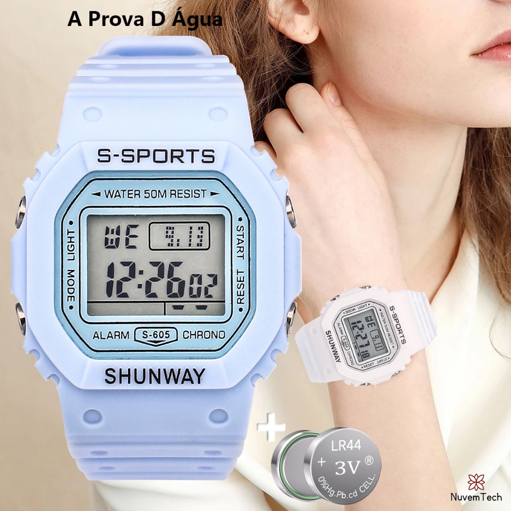 Relogio Digital A Prova D Água Feminino Original Relógio Eletrônico Infantil Esportivo De Moda Simples Com Tela LED em Oferta na Shopee