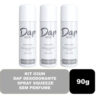 Kit 03un Desodorante Spray Squeeze Dap Sem Perfume 90g em Oferta na Shopee