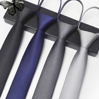 Gravata masculina formal de negócios com zíper estilo casamento gravata masculina preta 5.5cm em Oferta na Shopee