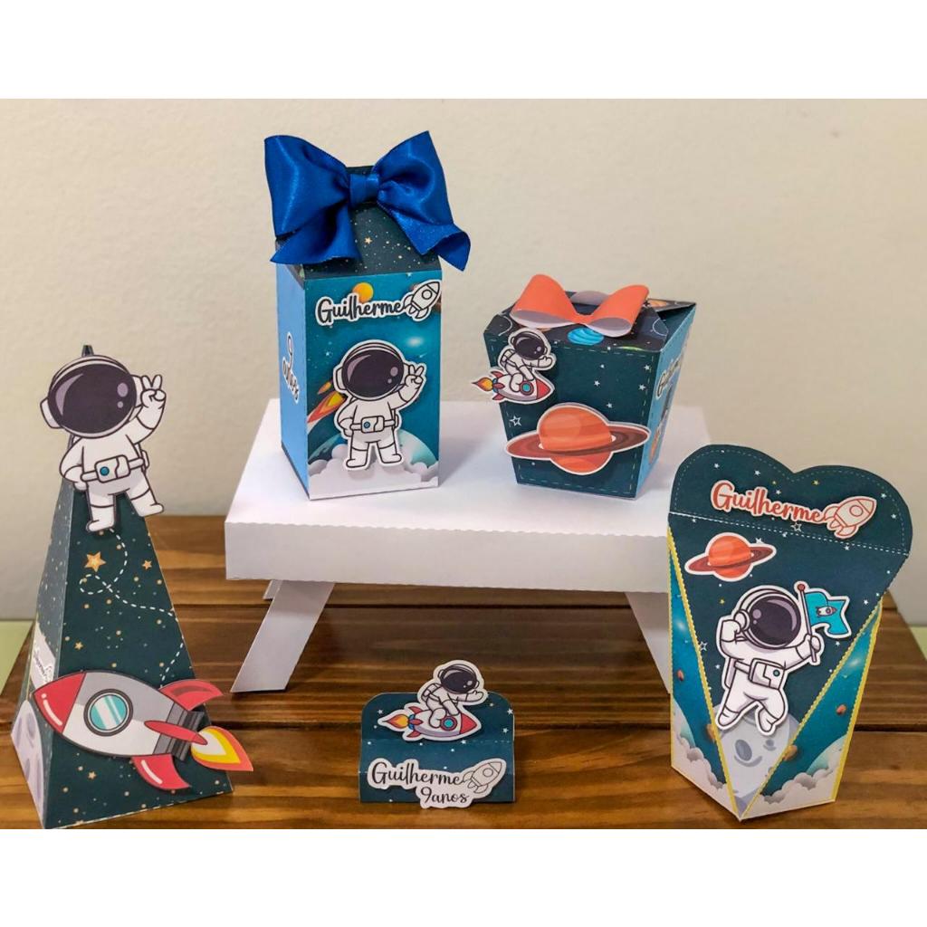 Kit festa ASTRONAUTA – lembrancinhas personalizadas  - caixinhas personalizadas – papelaria personalizadas -vários temas