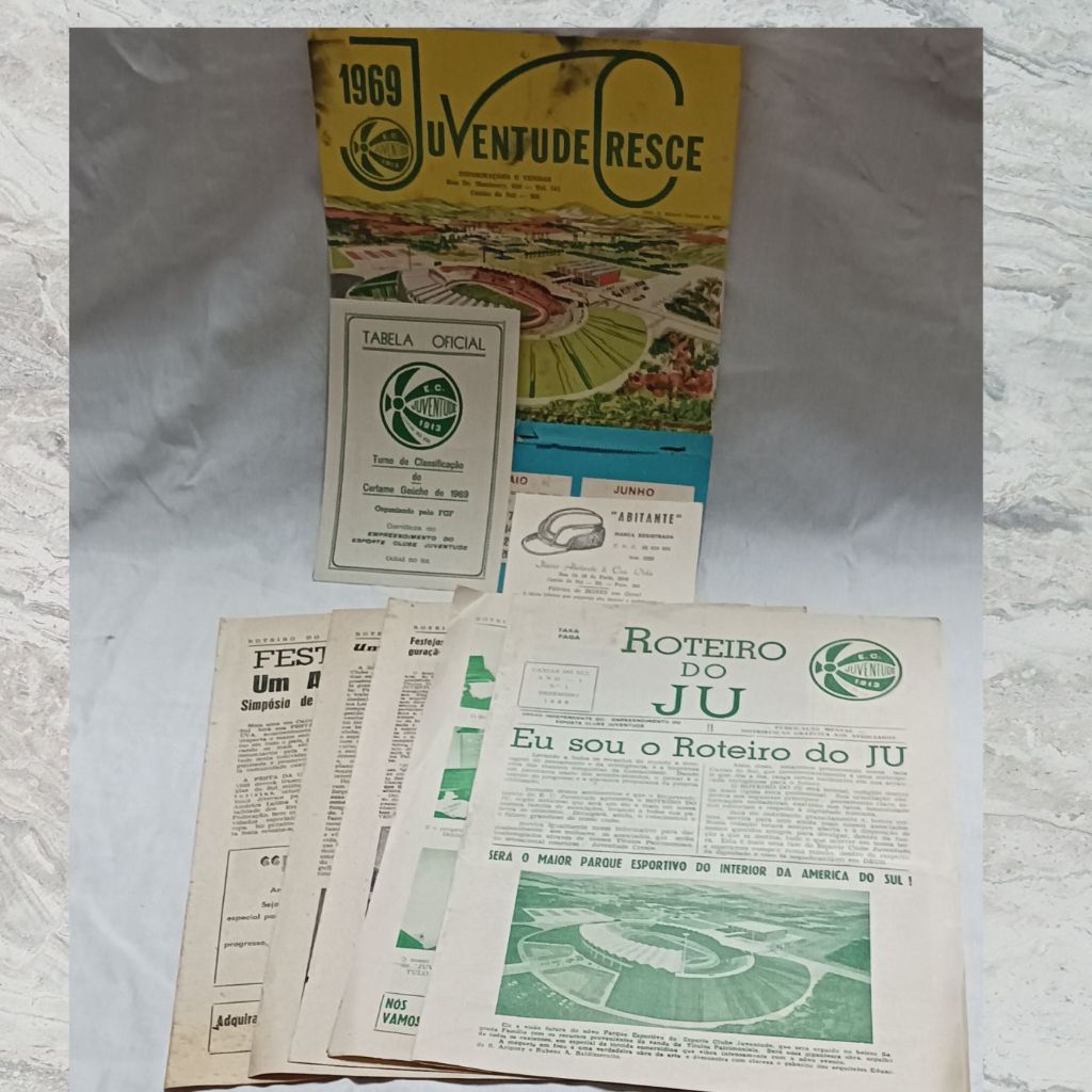 Lote - Esporte Clube Juventude- Caxias do Sul- Jornal Roteiro do JU- N°1 – 1968-Raridade com Tabela Oficial