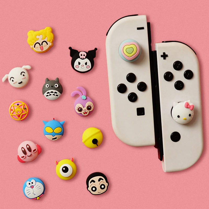 Pares de Grip borracha Protetora de Silicone para Analógicos de Nintendo Switch Joy-Con em Oferta na Shopee