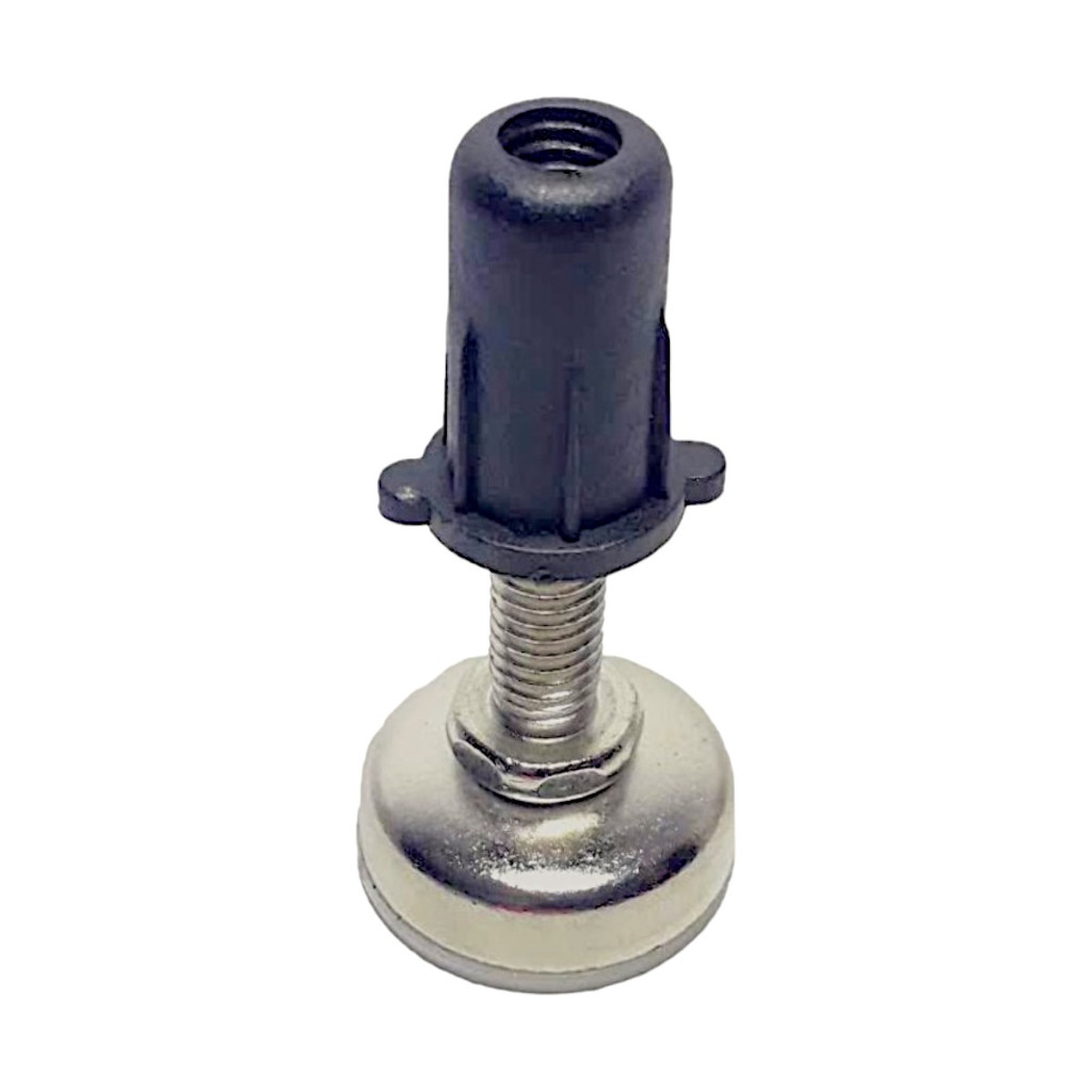 Sapata pé nivelador para móveis base 21mm rosca M6 com bucha