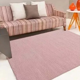 Tapete Sala 100x140 Antiderrapante Liso Luxo Vip Jolitex Cor Rosa-claro em Oferta na Shopee